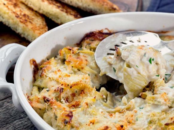 Hot Artichoke Crab Dip Recipe | Andrew Zimmern | Food Network