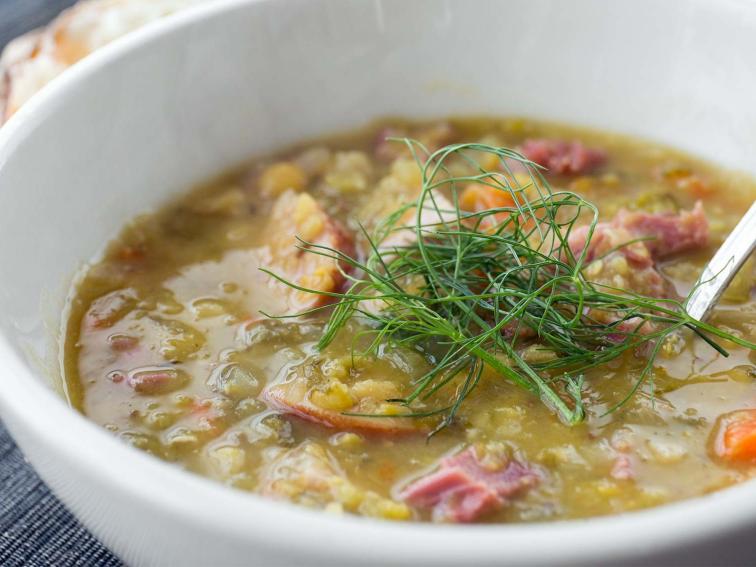 Kielbasa Split Pea Soup Recipe Andrew Zimmern Food Network
