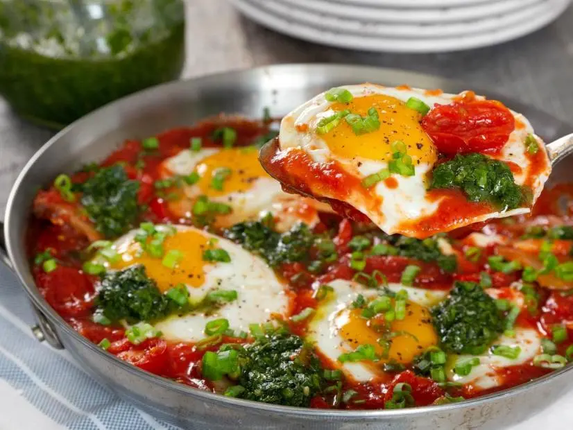 Shakshuka with Green Chili Zhoug Recipe Alon Shaya Food Network
