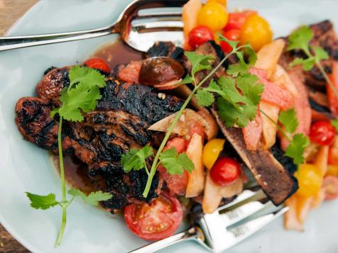 Grilled Country Ribs with Melon Salad