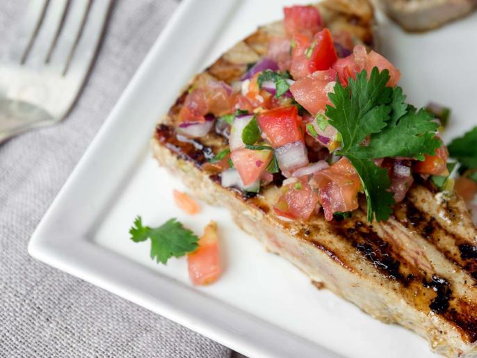 Spicy Grilled Tuna with Heirloom Tomato Salsa Recipe Rick Bayless