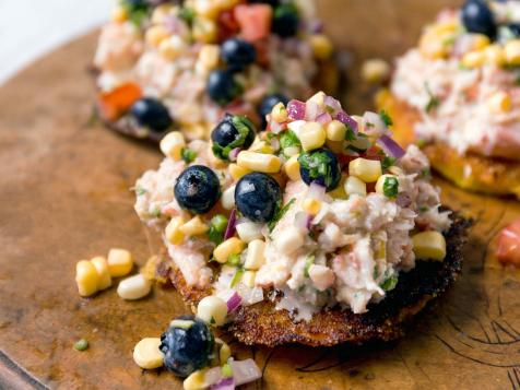 Crab Hoecakes with Blueberry-Corn Salsa