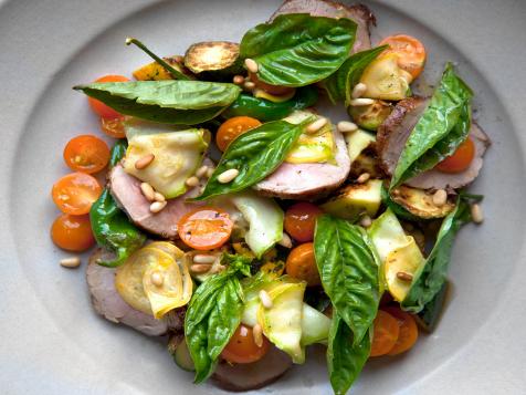 Pork Tenderloin with Squash, Tomato and Basil
