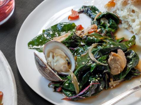 Swiss Chard with Clams and Chili