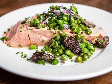 Poached Salmon with English Peas
