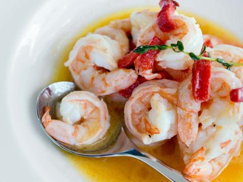 Slow Shrimp with Marinated Peppers