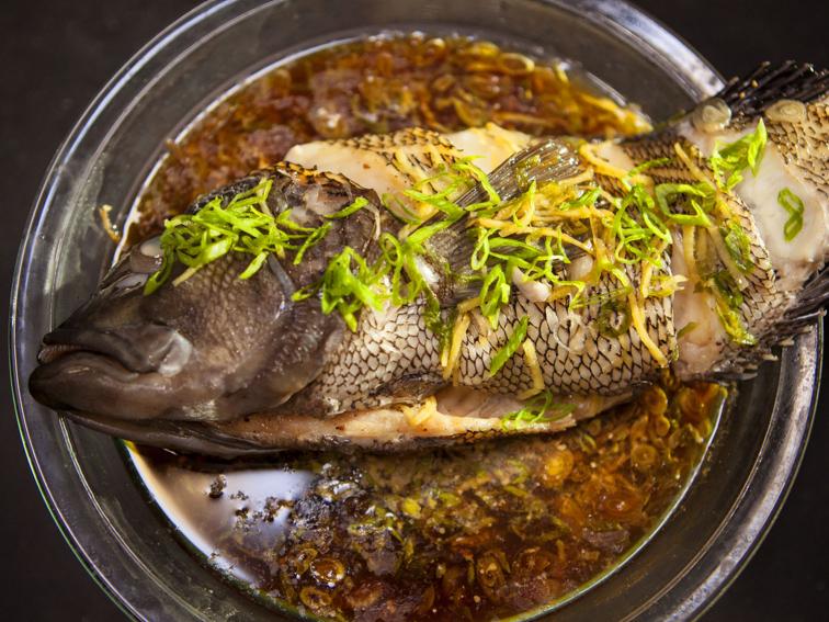 Steamed Fish with Scallions and Ginger Recipe Anita Lo Food Network