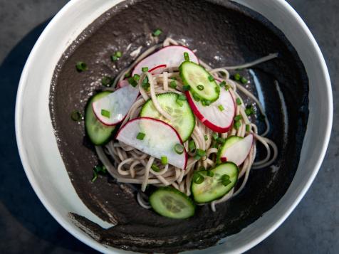 Chilled Soba with Lime and Black Sesame