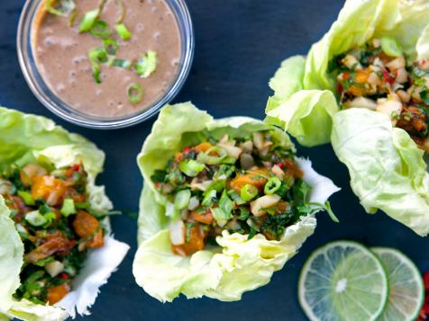 Grilled Apricot Lettuce Wraps with Thai Herbs