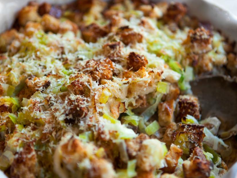 Leek Bread Pudding Recipe Hugh Acheson Food Network
