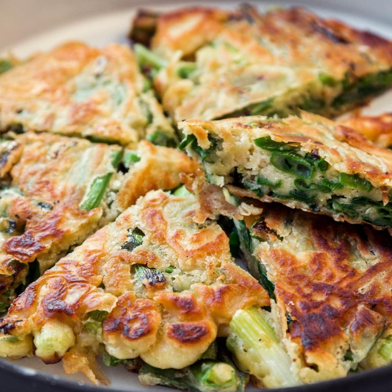 Vegan Pajeon 파전 (Korean Scallion/Green Onion Pancakes) - The Foodie Takes  Flight