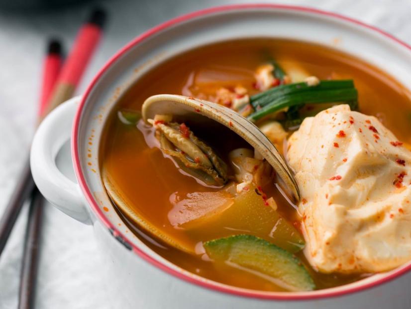 Seafood Soft Tofu Stew Haemul Sundubu Jjigae Recipe Hooni Kim Food Network,Okra Plant Cooking