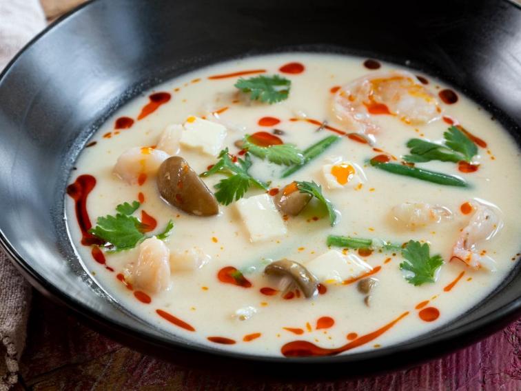 Thai Coconut Milk Soup with Prawns Recipe Harold Dieterle Food Network
