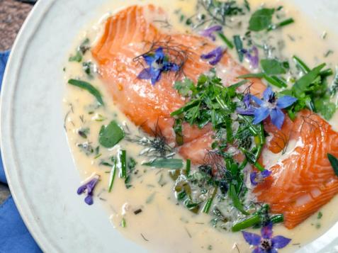Slow-Roasted Salmon with Herb Sauce
