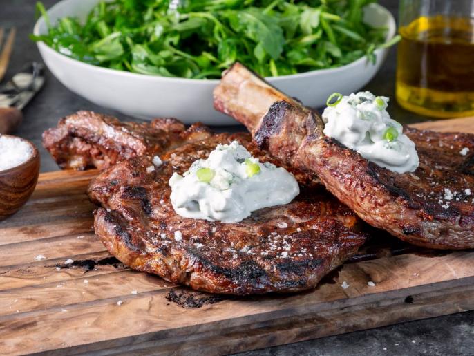 Grilled RibEye Steak with Blue Cheese Recipe Jonathan Waxman Food