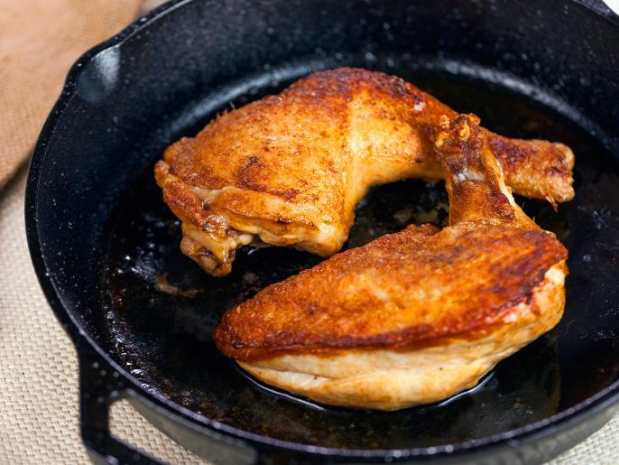 CastIron Skillet Chicken Recipe Kevin Gillespie Food Network