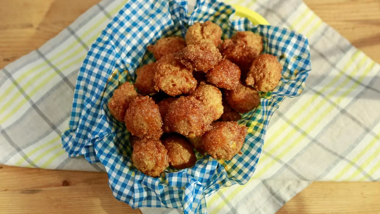 Sunny’s Easy Hush Puppies with a Hot Honey Dipping Sauce