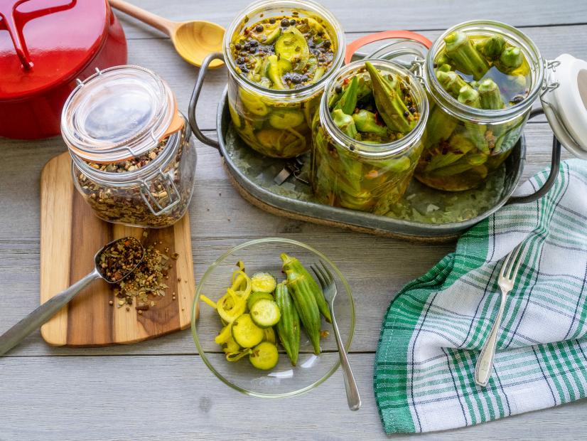Quick & Easy Southern Pickles and Okra, as seen on Delicious Miss Brown, Season 1.