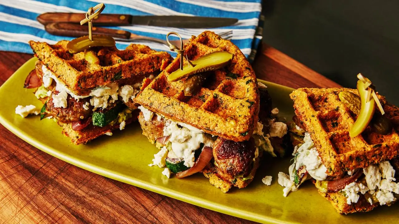 Falafel Waffle Sandwich