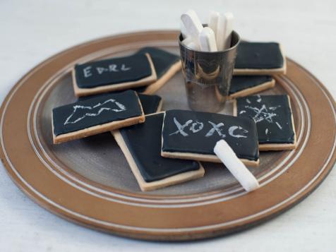 Blackboard Butter Cookies with Edible Chalk