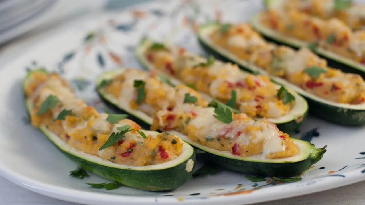 Zucchini Boats Stuffed with Cheesy Grits Recipe Trisha Yearwood