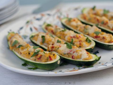 Zucchini Boats Stuffed with Cheesy Grits