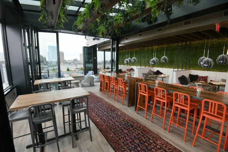 Peek at all the action happening down below the Short North area of Buckeye town from this ninth-floor hot spot. Snack on lobster corn dogs or share some shishito peppers with a crowd. Save room for dessert — there are plenty of sweet treats like s’mores pops and Funfetti birthday cones.