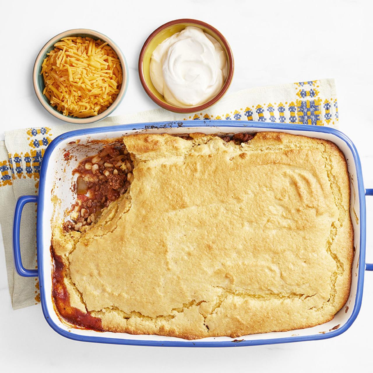 Chili Pot Pie with Cornbread Crust - Kitchen Fun With My 3 Sons