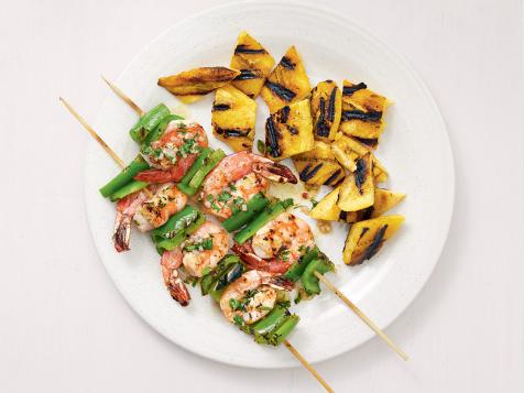 Grilled Shrimp Skewers and Plantains