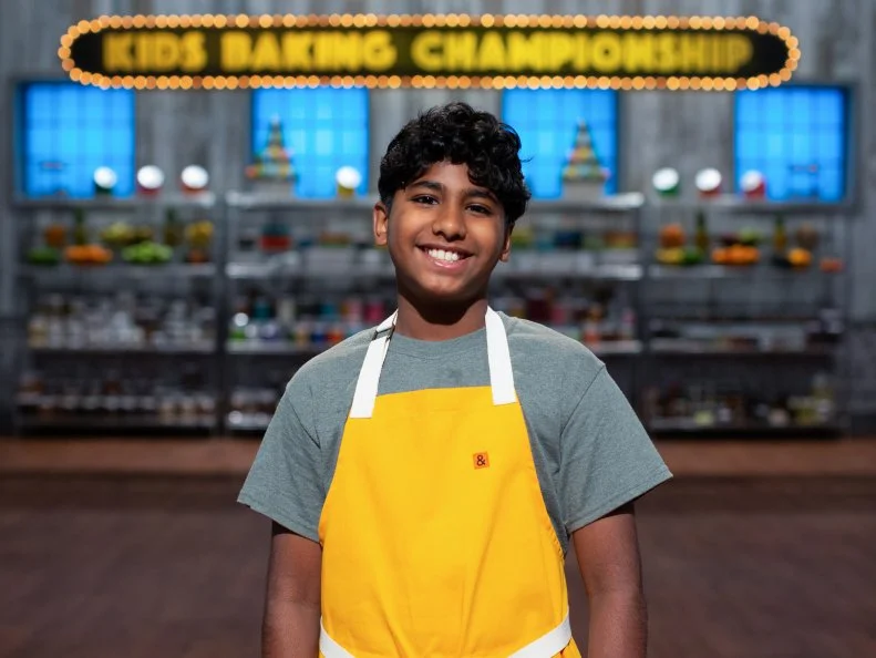 Portrait of Dharma Sabapathy, as seen on Kids Baking Championship, Season 7.