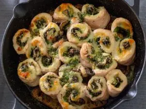 Bev Weidner, Garlic Rollups, Chicken, Garlic, Spinach, Crostinis, Mom Wins, Food Network, Dinner, Lunch, Easy Weeknight, Kids