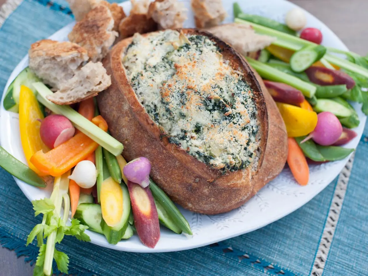 Spinach Artichoke Dip in a Bread Bowl Recipe | Trisha Yearwood