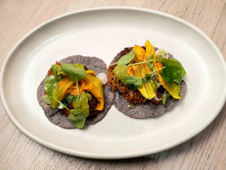 The Lamb Barbacoa taco at Oxomoco, as seen on Flay vs Flay, Season 1.