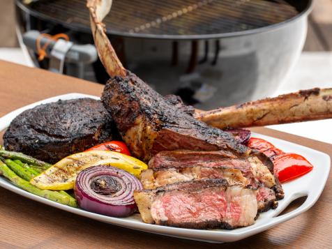 Cherry-Smoked Coffee-Rubbed Tomahawk Steak with Garlic-Horseradish Sauce