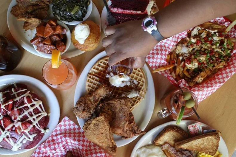 Lo-Lo’s owner Larry White perfected his fried chicken recipe by working alongside his grandmother. A staple since 1997, Lo-Lo’s Chicken and Waffles, with locations throughout Arizona and beyond, serves made-from-scratch fried chicken and delightfully syrupy waffles all day long — plus notable Southern sides like grits and collards.