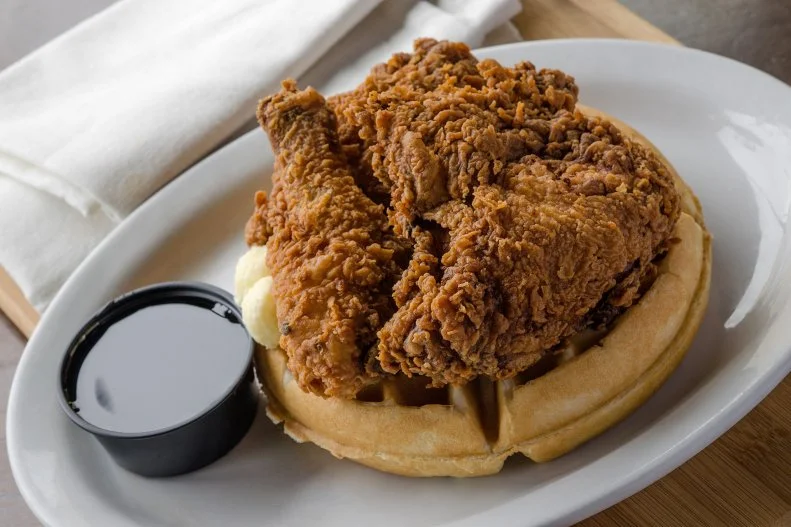 Fried chicken? At a brewery? In Albuquerque, New Mexico? At Nexus Brewery, suds are ideal with fried chicken. Available as a fried chicken sandwich, fried chicken breast meal and fried chicken and waffles, the chicken is crisp and juicy, but the best match for beer might be the NM Hot Chicken doused in hot oil and cayenne pepper that rivals Nashville’s fiery birds.
