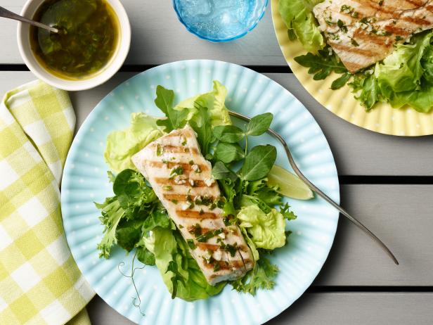 Food Network Kitchen’s Grilled Mahi-Mahi with Mojo, as seen on Food Network.