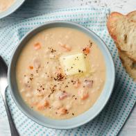 Food Network Kitchen’s Navy Bean Soup, as seen on Food Network.