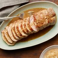 Food Network Kitchen’s Roast Pork Loin with Applesauce, as seen on Food Network.