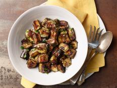 Food Network Kitchen’s Roasted Eggplant with Garlic and Herbs, as seen on Food Network.