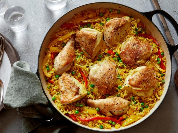 Cuban Baked Chicken with Sweet Peppers and Yellow Rice image