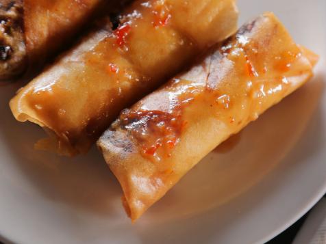 Whiskey Thai Chili Pulled Pork Belly Lumpia with Irish Cream Chile Sauce