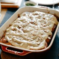 apple butter rolls with honey marzipan frosting from Girl Meets Farm
