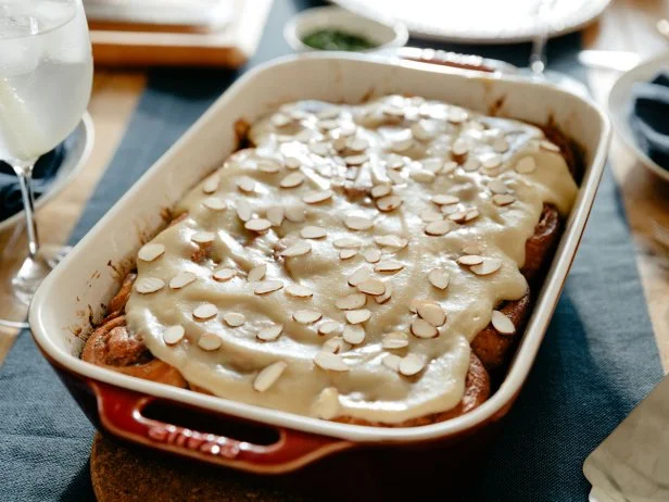 apple butter rolls with honey marzipan frosting from Girl Meets Farm