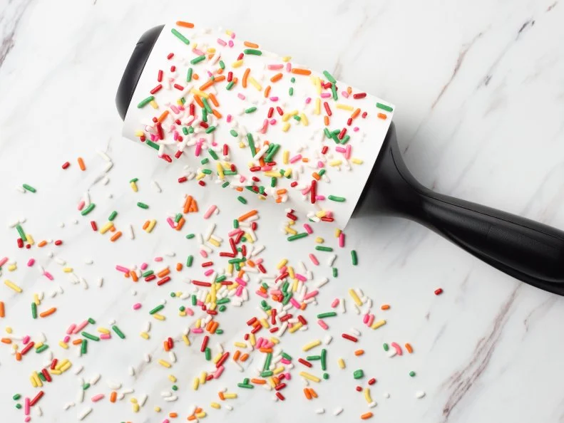 Food Network Kitchen’s TESTED COOKING HACKS GALLERY - Lint Roller as Sprinkle Vacuum, as seen on Food Network.