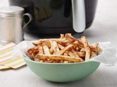 Forget the frozen fries! These homemade French fries come out perfectly golden and crisp and only use 1 teaspoon of oil…just another reason to love your air fryer.