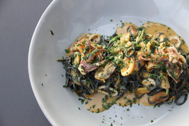 There are a lot of carb-centric hits on the Bar Dough menu, but many fans look only to the colorful tagliarini squid ink pasta. The tangled dish is just as flavorful as it is beautiful with meaty pieces of purple and white squid, hunks orange and tawny mussels plucked from the shells, spicy greens and vibrant flecks of red Calabrian chile, orange zest and parsley. It’s like a rainbow of coastal Mediterranean flavors high in the foothills of the Rocky Mountains.