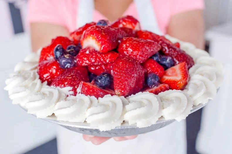 Order some of Piefection’s insanely popular sweet or savory pies in advance, then sit down and have a slice of pie and a cup of coffee when you pick up your order at the shop. This showstopping red, white and blue cheesecake pie is one of over 70 varieties of dessert pies available. The savory chicken, beef and pork pot pies are available frozen so be sure stock up.