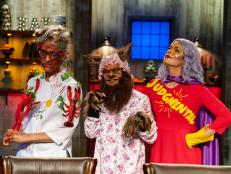 Judges Carla Hall, Zac Young, and Katie Lee, as seen on Halloween Baking Championship, Season 5.