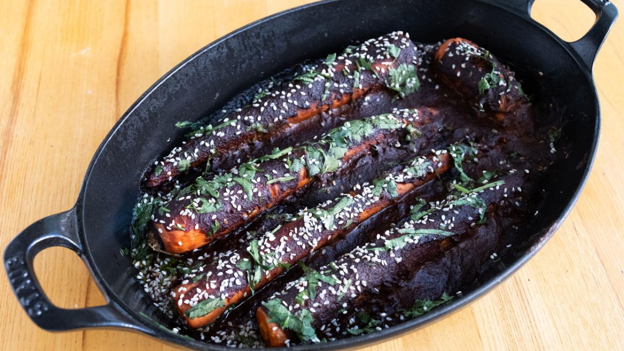 Carrots with Black Mole